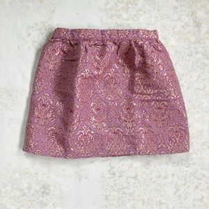 Peek Girls Size 8 Skirt Brocade Pattern Pink Gold Dressy Party Holiday Fancy